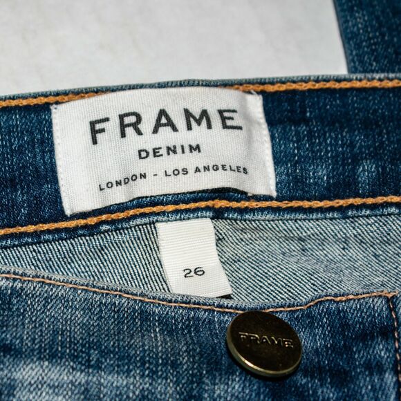FRAME Denim Size 26 Le High Skinny Jeans Stanmore Blue - Picture 6 of 9